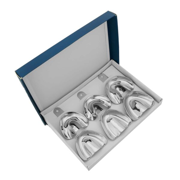 J&J Metal Impression Tray Solid Set 6/Box#40-1200