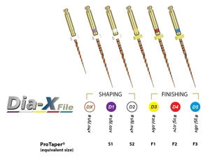 Dia-X NiTi Rotary Files  4/Pk-DiaDent