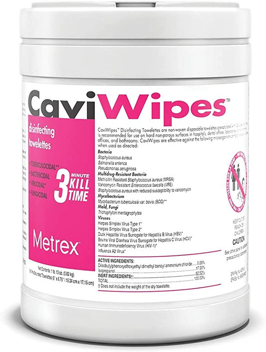 CaviWipes, Surface Cleaner Disinfectant Wipes Large Size 160/Can #11-1100