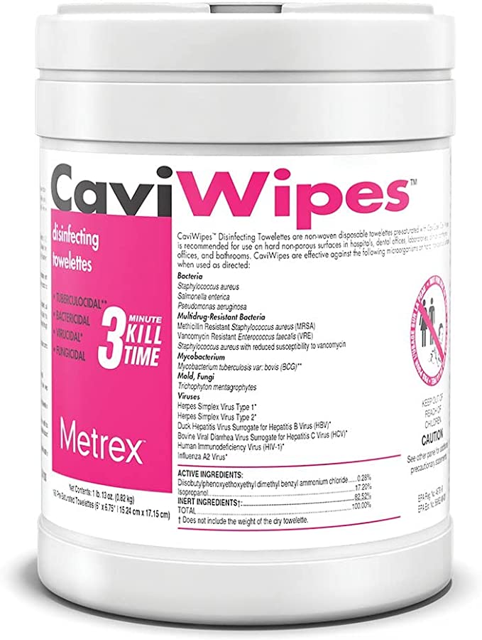 CaviWipes, Surface Cleaner Disinfectant Wipes Large Size 160/Can