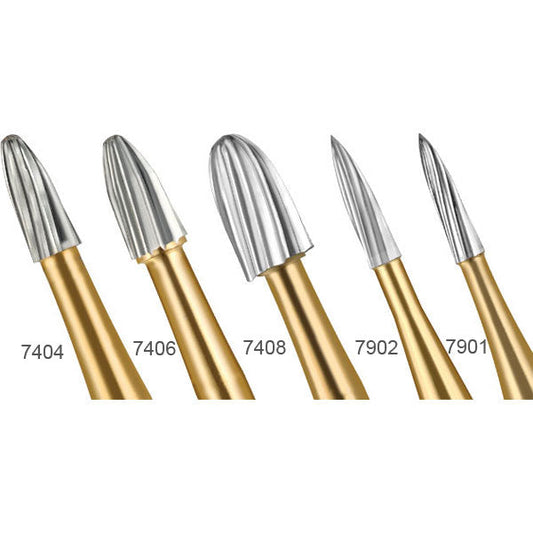 Trimming& Finishing Gold Carbide Burs 12 Blades , 25/Pk